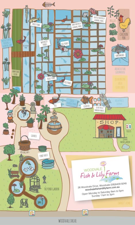 Woodvale Fish and Lily Farm Map - Perth, Western Australia